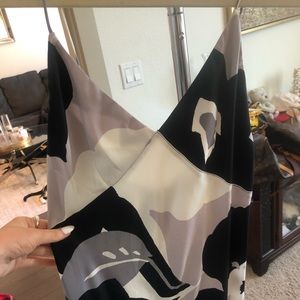 NWT natori midi dress black lavender and white